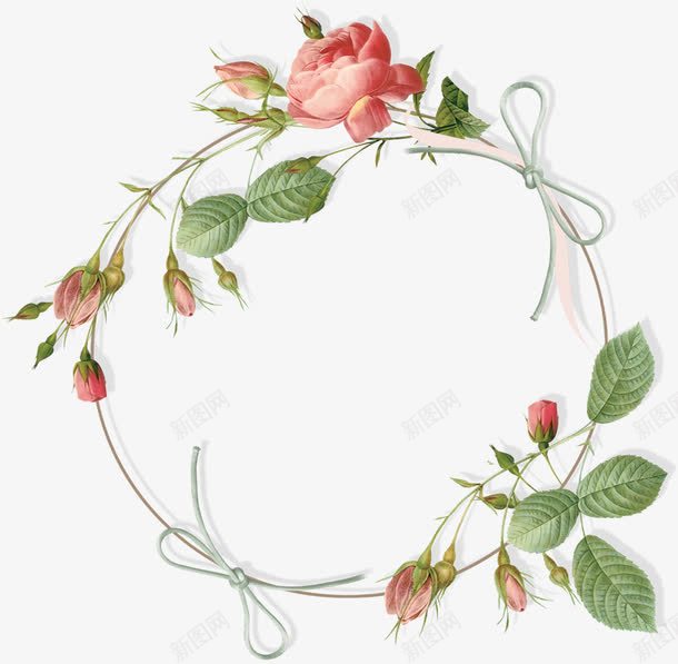 绿色春季花枝藤蔓png免抠素材_88icon https://88icon.com 春天 春季 春日 植物 自然 花枝藤蔓 花藤 草圈 草环