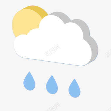 png图片素材一个多云下雨的图标图标