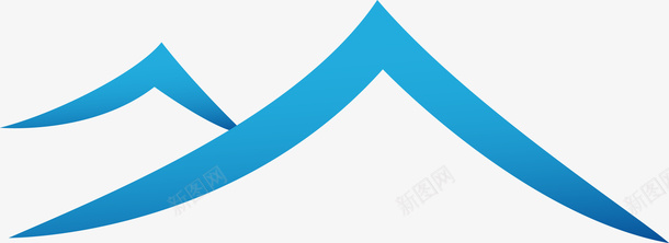 山水素材蓝色山峰创意图标图标