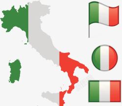 绿色旅游地图意大利元素图案图标高清图片