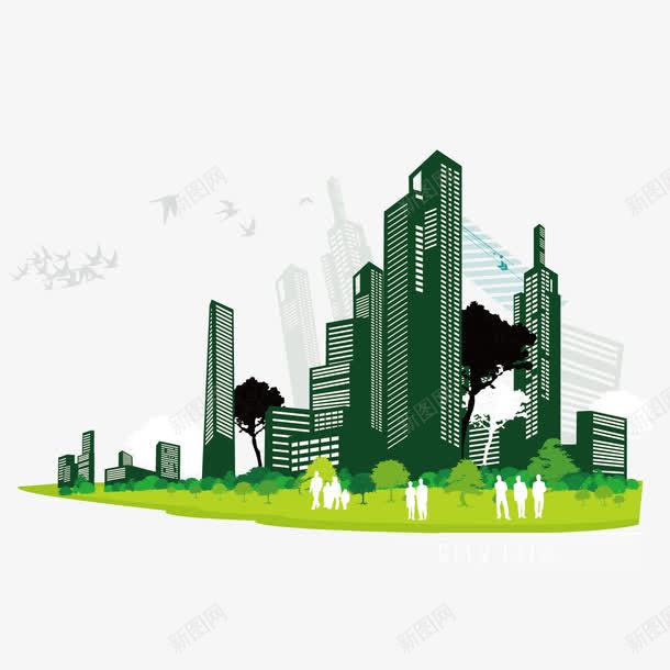 建筑物树木与人物剪影png免抠素材_88icon https://88icon.com Building City Life Tree Vector 人物 儿童 剪影 城市 大人 大树 小孩 小鸟 建筑物 树木 楼房 白云 碎片大厦 箭头 蓝天 高楼大厦