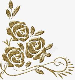 黄金玫瑰花朵欧式花纹素材
