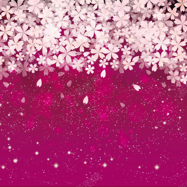 粉紫色浪漫樱花花瓣背景背景