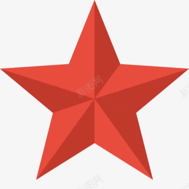 红色折叠五角星图标图标