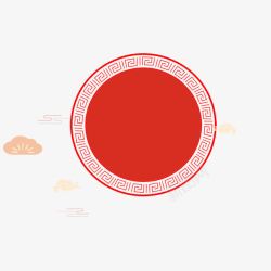 红色圆形纹理主题素材
