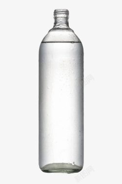 透明解渴窄口带水珠的塑料瓶饮用素材