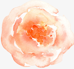 婚礼花卉装饰PNG素材水墨橙色玫瑰花高清图片