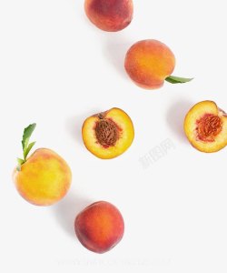桃子装饰成熟的桃子高清图片