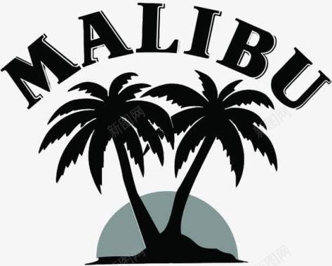 椰子树MALIBU酒LOGO图标图标