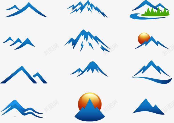 山峰高山标志png免抠素材_88icon https://88icon.com 太阳 山峦 山峰 山峰矢量 标志素材 矢量素材 高山