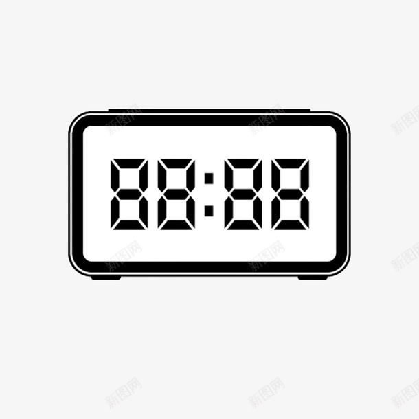 黑白数字时钟png免抠素材_88icon https://88icon.com 数字 时钟 闹钟 黑白