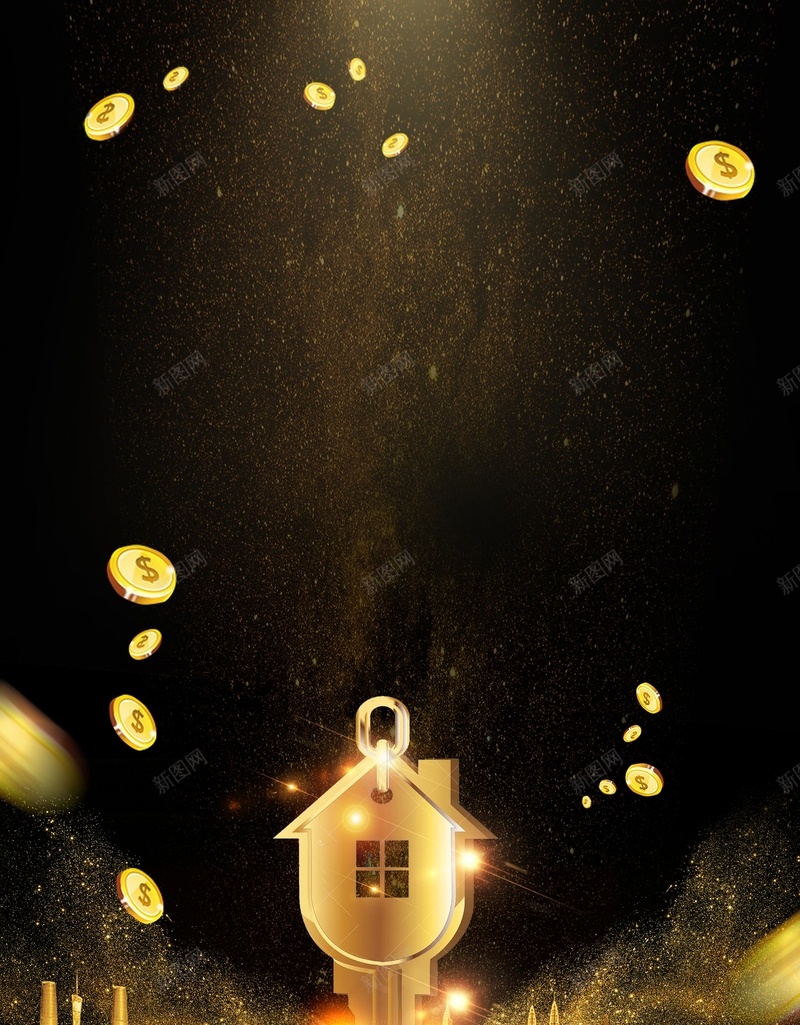 黑色商务投资理财招商psd设计背景_88icon https://88icon.com 商业 地产 投资 招商 海报 理财 金色 金融 金钱 黄金旺铺