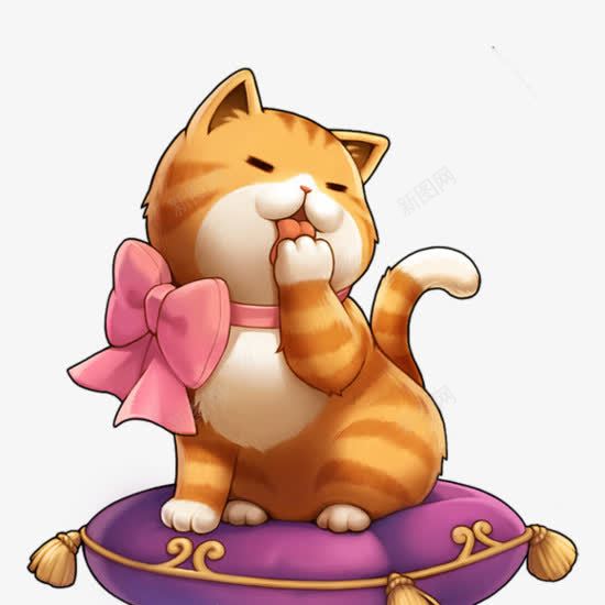 卡通萌宠蝴蝶结猫png免抠素材_88icon https://88icon.com 优雅猫 卡通 撸猫 蝴蝶结