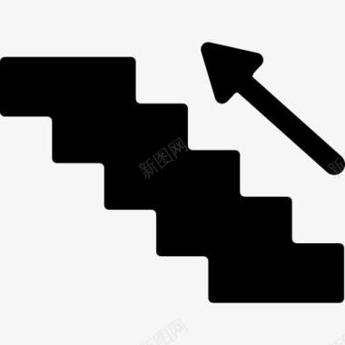 楼梯标志的剪影图标图标