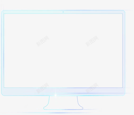 电脑显示屏蓝色边框png免抠素材_88icon https://88icon.com 显示屏 电脑 电脑线框 蓝色 边框