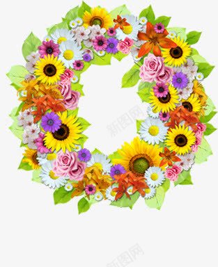 彩色花朵花环字母png免抠素材_88icon https://88icon.com 字母 彩色 花朵 花环 设计