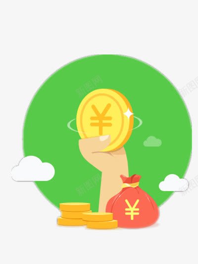 金币插画png免抠素材_88icon https://88icon.com 商业金融 手绘金币 红包 钱袋