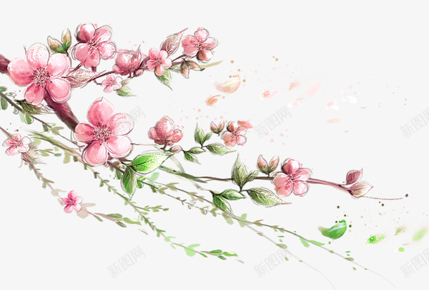 桃花png免抠素材_88icon https://88icon.com 春天 桃花 粉色