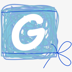 大写字母G卡通手绘圆圈字母G高清图片