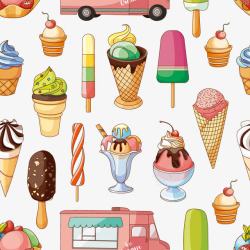 彩色冰淇淋雪糕等甜品素材