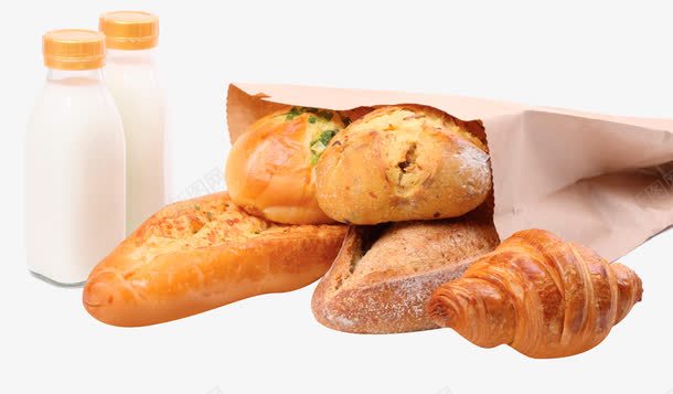 健康营养谷麦早餐png免抠素材_88icon https://88icon.com 手提纸袋 早餐 牛奶 面包