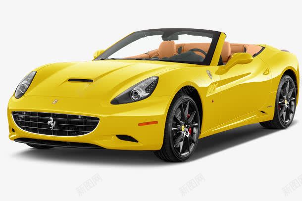 黄色法拉利png免抠素材_88icon https://88icon.com Ferrari 产品实物 赛车 跑车 黑色车轮