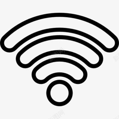 连接互联网WiFi信号轮廓图标图标