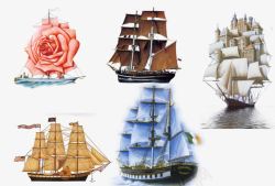 帆船风帆元素素材