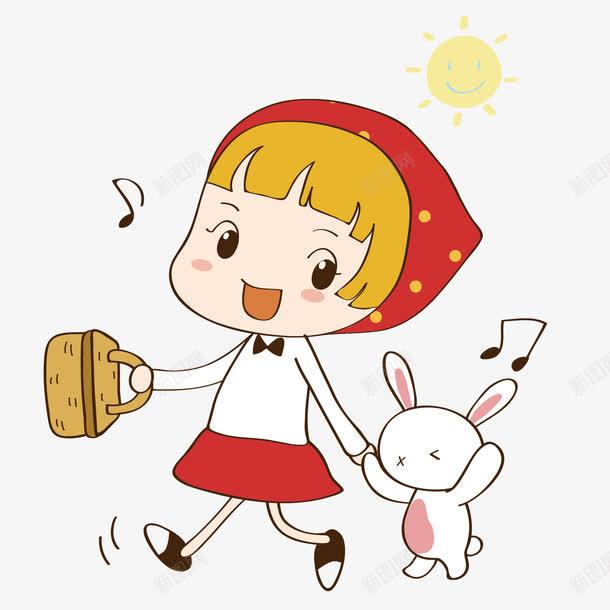 卡通人物png免抠素材_88icon https://88icon.com 兔子 卡通 卡通人物 小女孩 小红帽 彩色 手绘 音乐