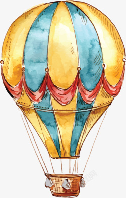 世界旅游手绘热气球矢量图素材