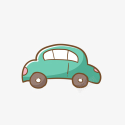 可爱玩具卡通绿色的小汽车矢量图高清图片
