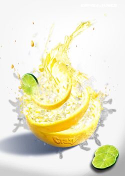 绿色的柠檬汁爆炸的柠檬高清图片