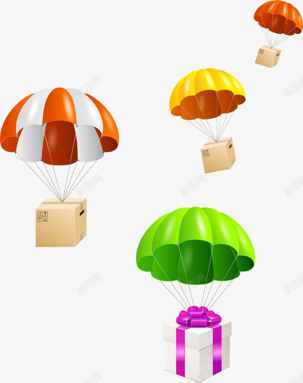 卡通绘制降落伞png免抠素材_88icon https://88icon.com 卡通 玩具 绘制 降落伞