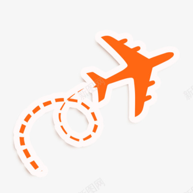 旅游指南橙色的飞机飞行图标图标