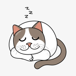 卡通可爱睡觉的小猫矢量图素材