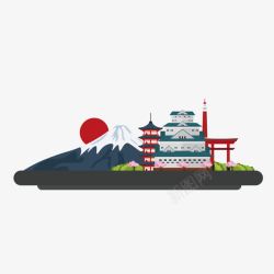 红色塔日本建筑高清图片