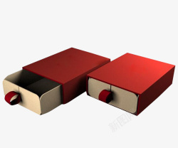 物品货物包装盒高档可抽拉式红色瓦楞纸盒高清图片