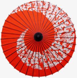 红色印花油纸伞海报背景素材