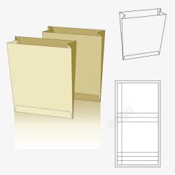 常规纸箱展开图折叠环保袋模板含刀模高清图片
