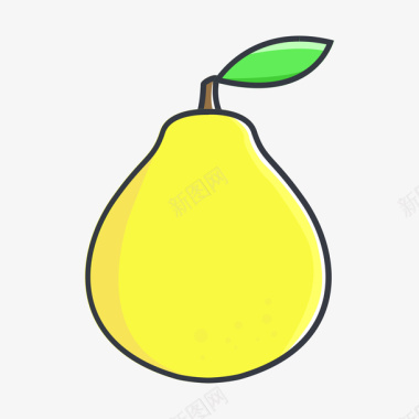 水果背景黄色手绘圆弧柚子元素矢量图图标图标