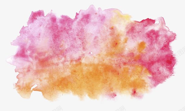 红黄色水彩效果png免抠素材_88icon https://88icon.com PS水彩笔刷 彩色水墨 水彩效果 水彩痕迹 渐变渲染