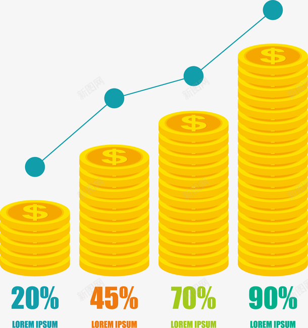 金钱上升图png免抠素材_88icon https://88icon.com 上升 卡通 增加 手绘 折线图 折线图符号 金钱 黄色