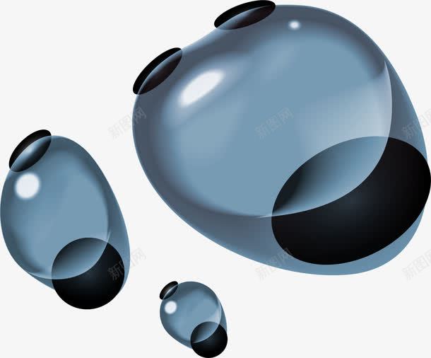 蓝色梦幻水滴png免抠素材_88icon https://88icon.com 图案 梦幻 水滴 水珠 流体 液体 清新 简约 蓝色