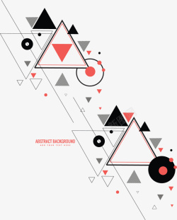 三角花纹艺术海报矢量图素材