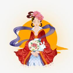 中国神话嫦娥玉兔素材