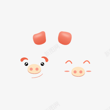 猪猪表情猪耳朵卡通ps图标图标