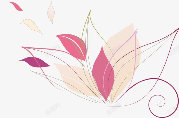 抽象花朵png免抠素材_88icon https://88icon.com AI 底纹 粉色 线条 花朵 花瓣 花纹