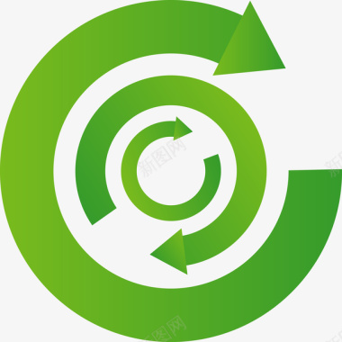 气泡标志卡通绿色环保箭头矢量图图标图标