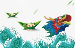 龙舟船卡通手绘端午节装饰龙舟高清图片