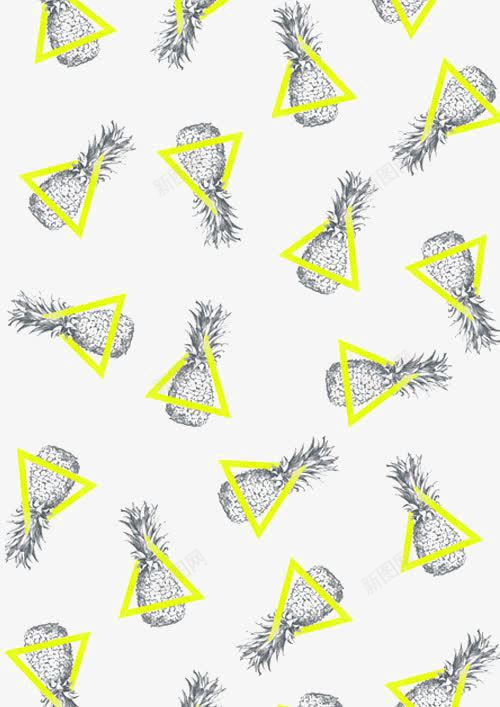 手绘几何菠萝png免抠素材_88icon https://88icon.com 三角形 创意 卡通 平铺 手绘 插画 菠萝
